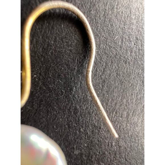 Freshwater pearl and garnet chandelier sterling silver earrings - Picture 13 of 14